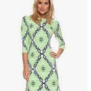 J McLaughlin Mari Boatneck Shift Dress Marrakesh